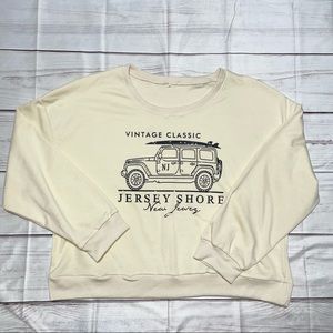 (4XL) SHEIN women crew sweater pullover Vintage classic New Jersey Shore